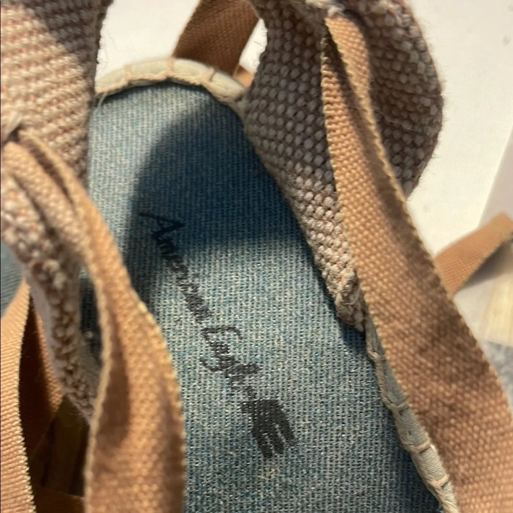 American Eagle Denim Blue and Tan Espadrille Slip-Ons - Picture 10 of 16